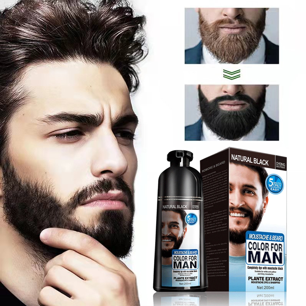 Hair Care Garnier - 200ML Permanent Beard Dye Shampoo Organic