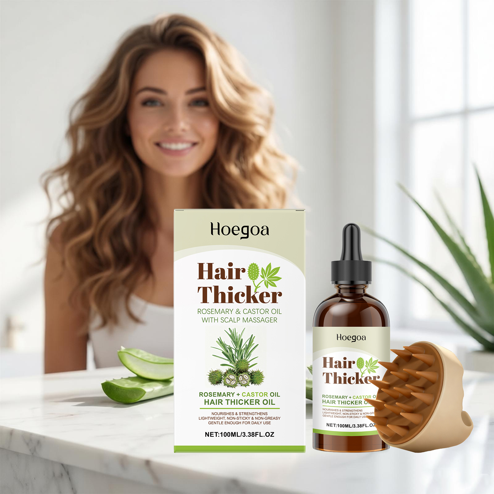 Split End Repair Serum - Rosemary Castor Oil Hair Thicker Oil