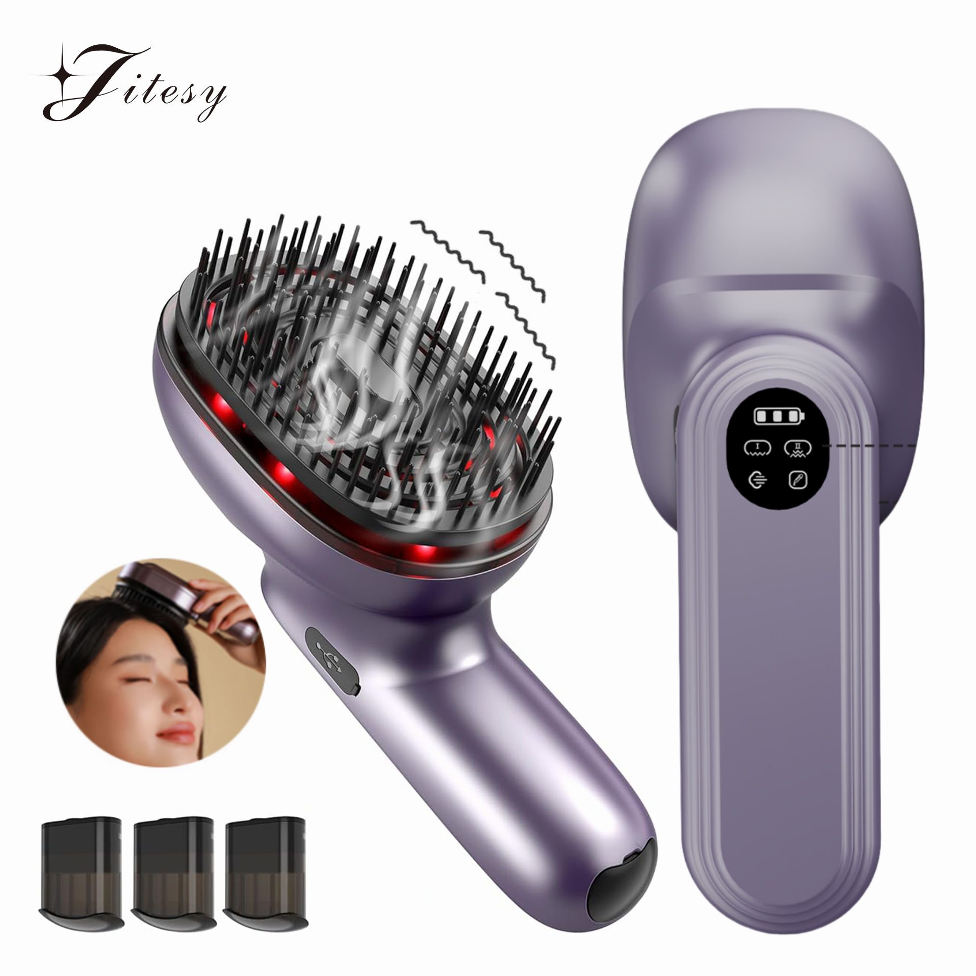 Hair Care Essential Oil Atomizing - Head Massage Comb Red Light Hair