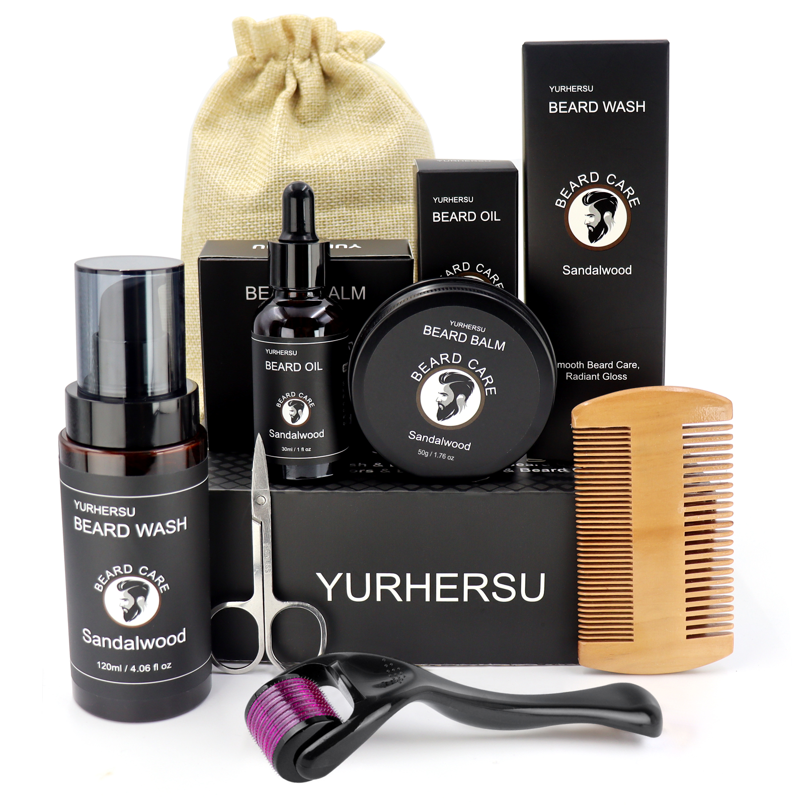 Hair Care Frizzy Hair - 7Pcs Beard Care Kit for Men,