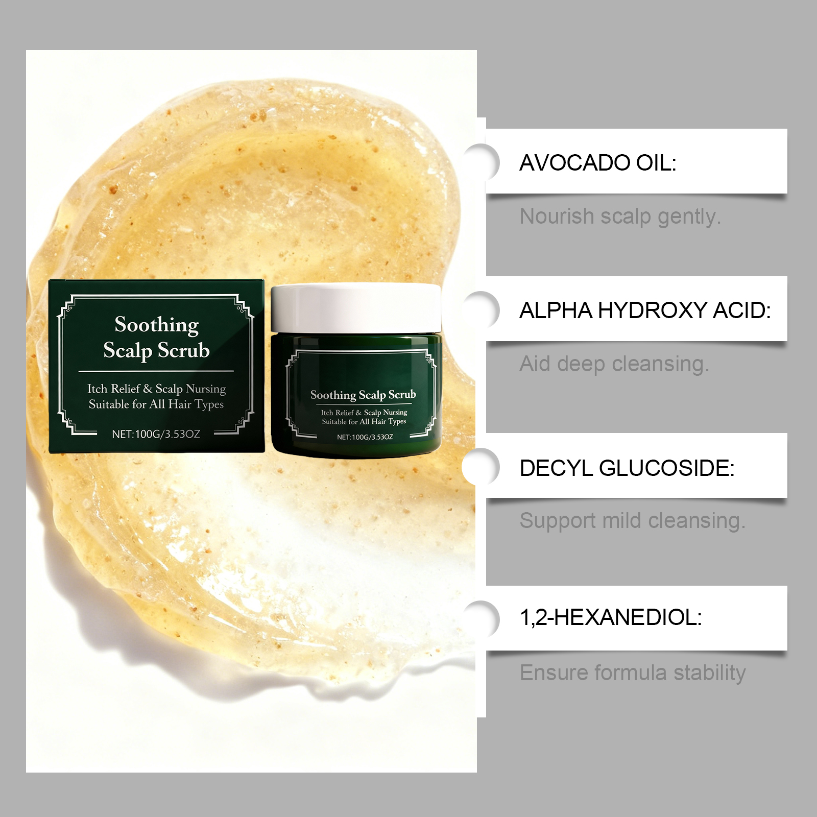 AHA Scalp Purifying Scrub Avoc - Scalp Scrub Exfoliant recension och pris