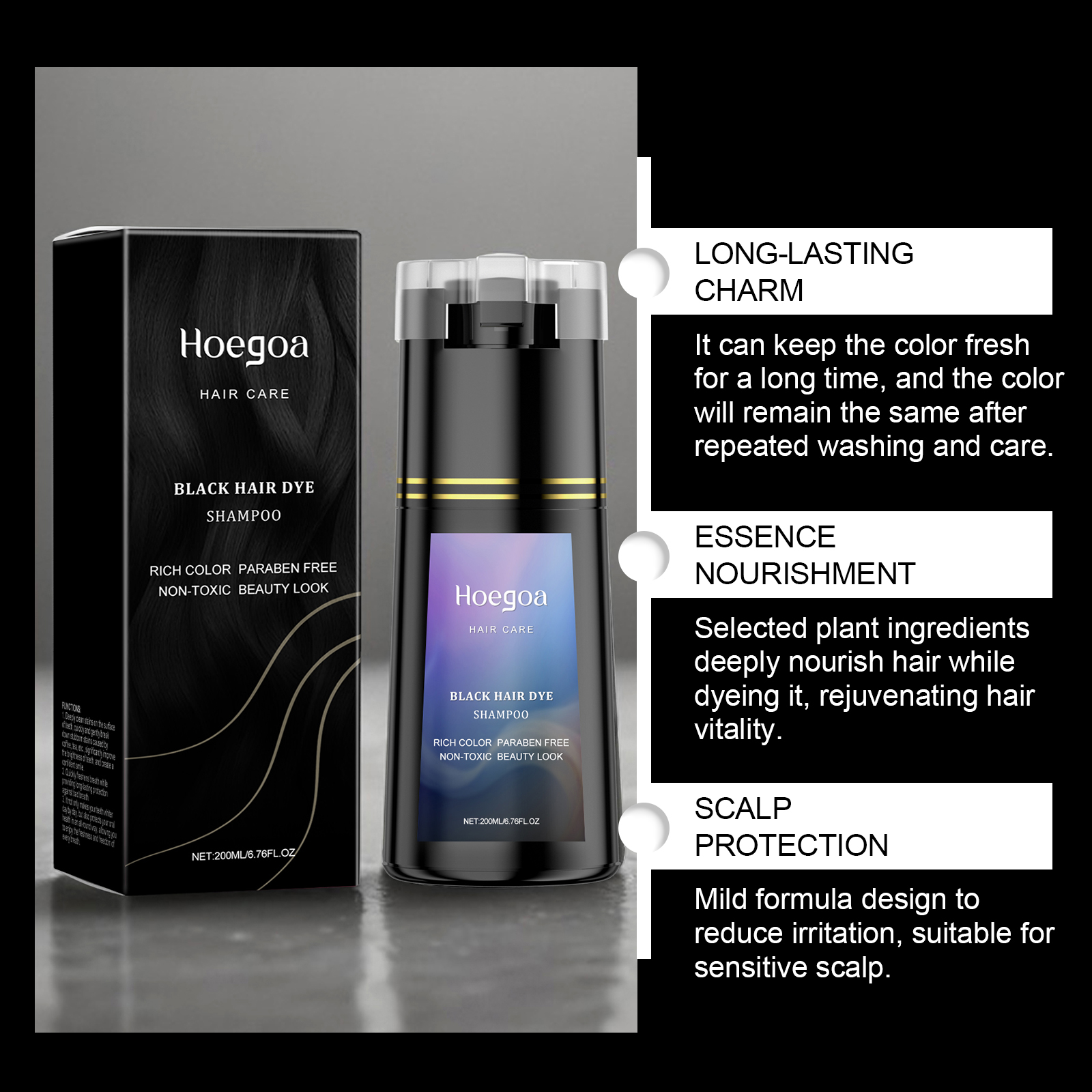 Hair Dye Shampoo for Gray Whit - Hair Care Natural Ingredients recension och pris