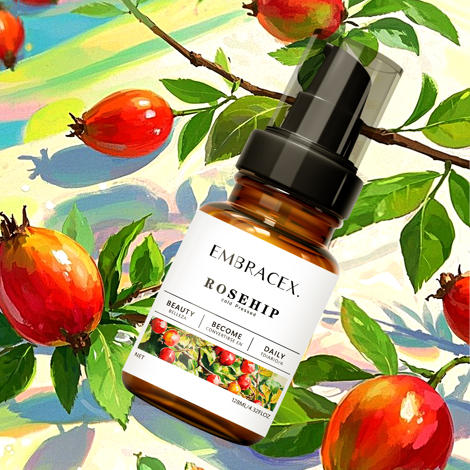 128ml Rosehip Oil Carrier Oils - Hair Care Natural Ingredients recension och pris