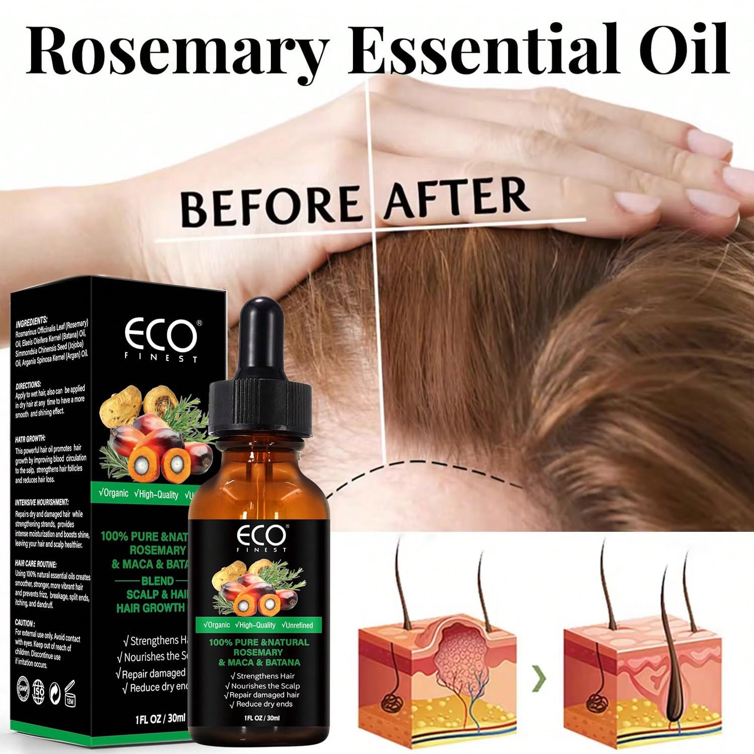 Pure Rosemary Batana Hair Grow - Hair Care Natural Ingredients recension och pris