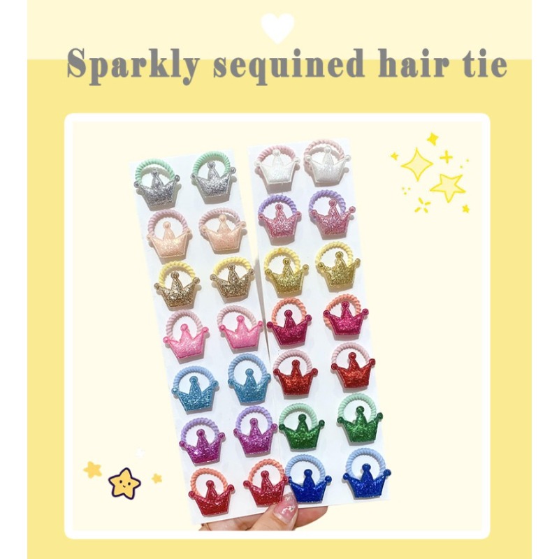 14pcs Hair Ties Cute Glitter H - Hair Care For 5 Year Old Girl recension och pris