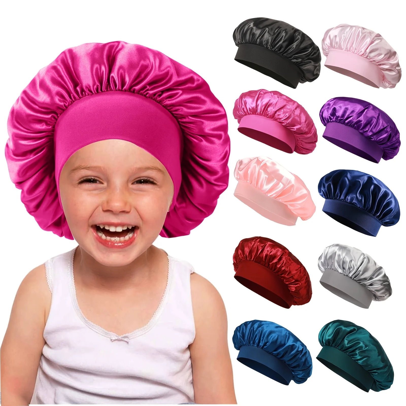 1pc Satin Bonnet Breathable No - Hair Care For 5 Year Old Girl recension och pris