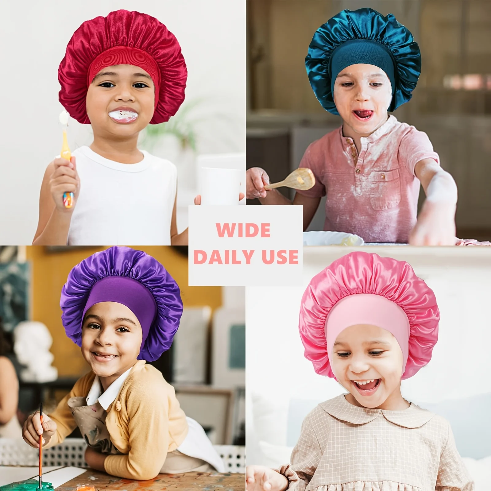 1pc Satin Bonnet Breathable No - Hair Care For 5 Year Old Girl recension och pris