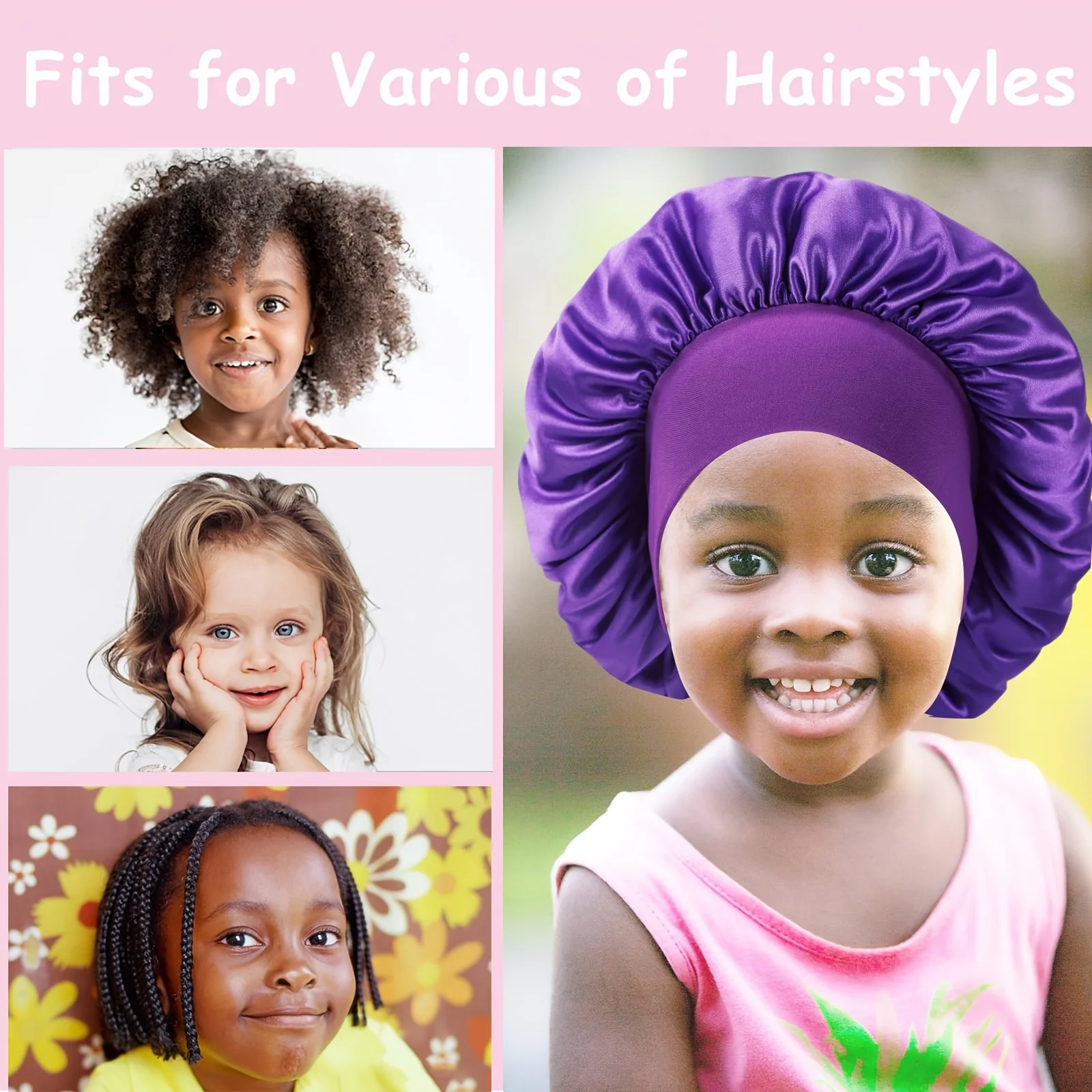 1pc Satin Bonnet Breathable No - Hair Care For 5 Year Old Girl recension och pris