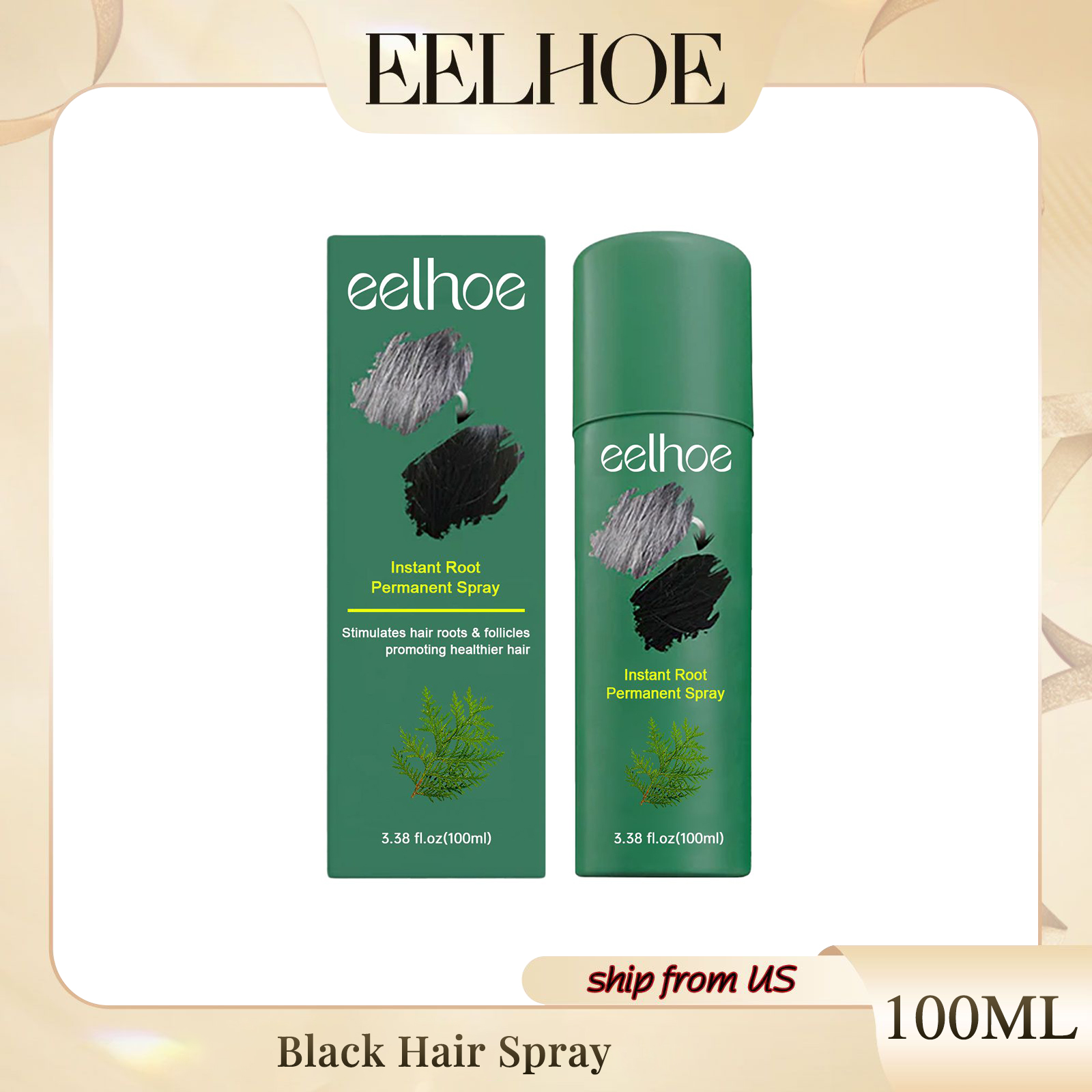 Eelhoe Black Hair Spray Promot - Hair Care Natural Ingredients recension och pris