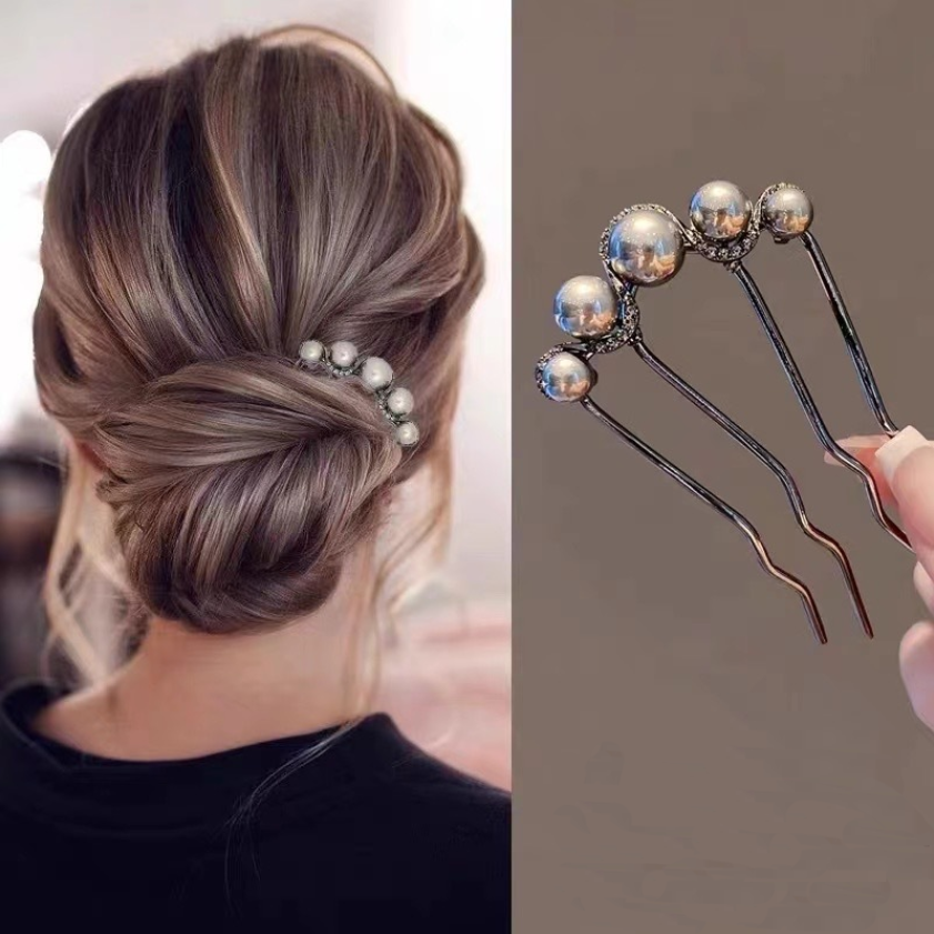 Black U-shaped Hair Fork Clip  - Hair Care Japanese recension och pris