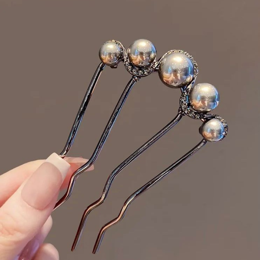 Black U-shaped Hair Fork Clip  - Hair Care Japanese recension och pris
