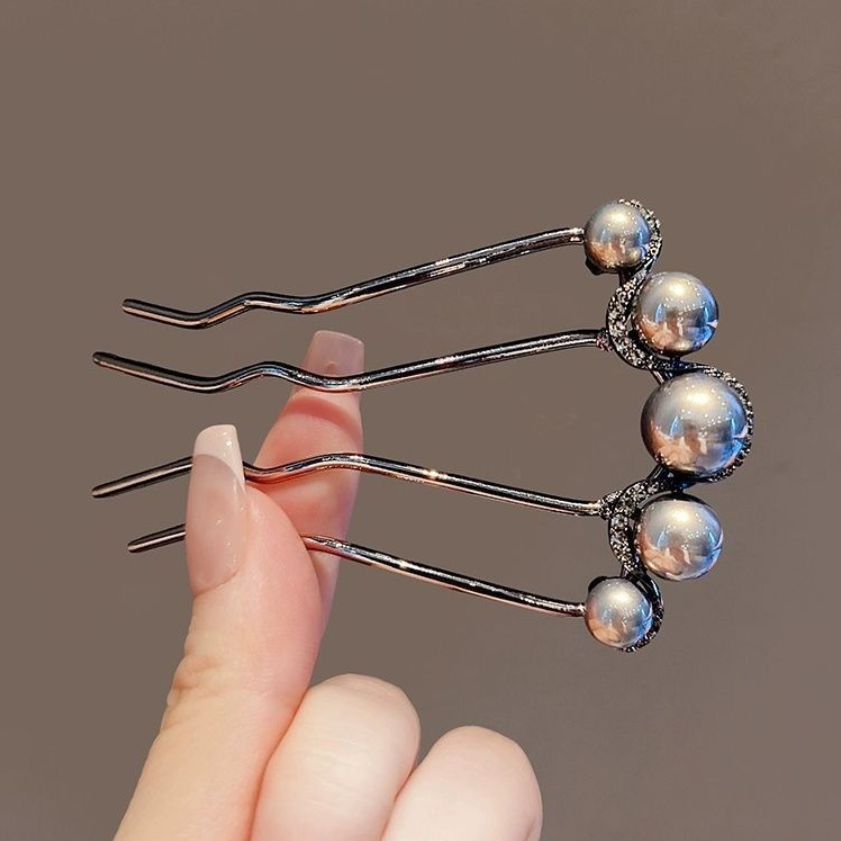 Black U-shaped Hair Fork Clip  - Hair Care Japanese recension och pris