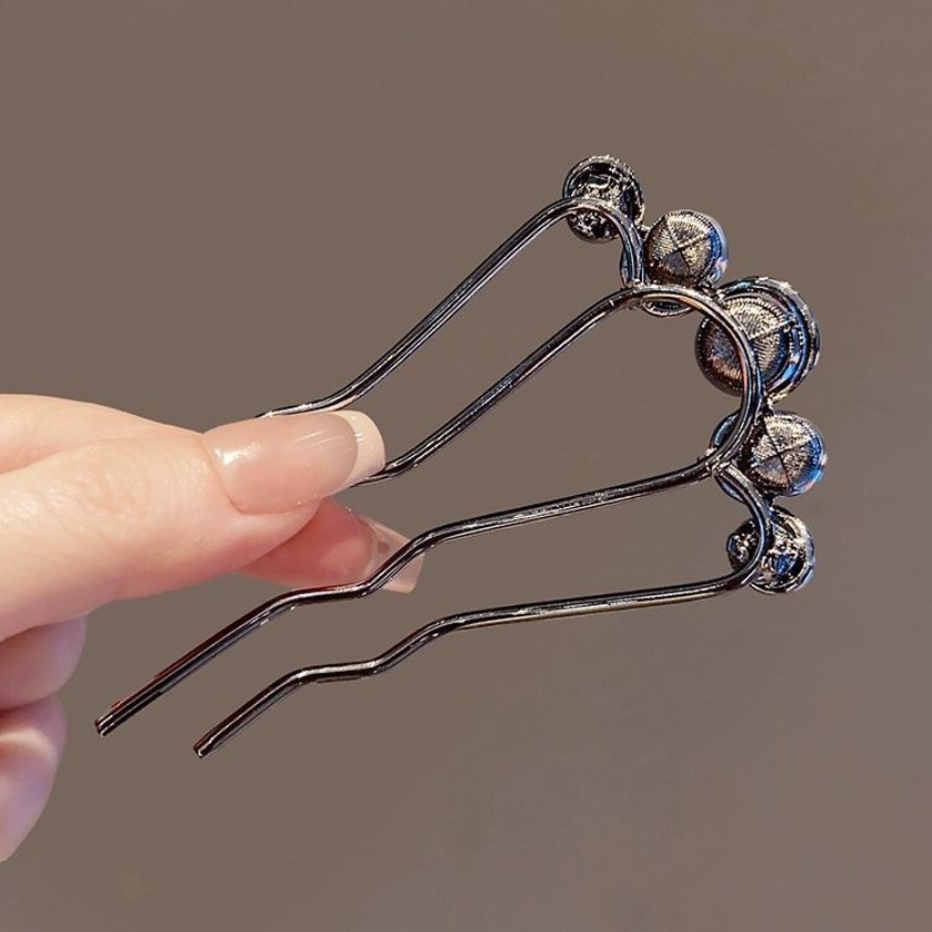 Black U-shaped Hair Fork Clip  - Hair Care Japanese recension och pris