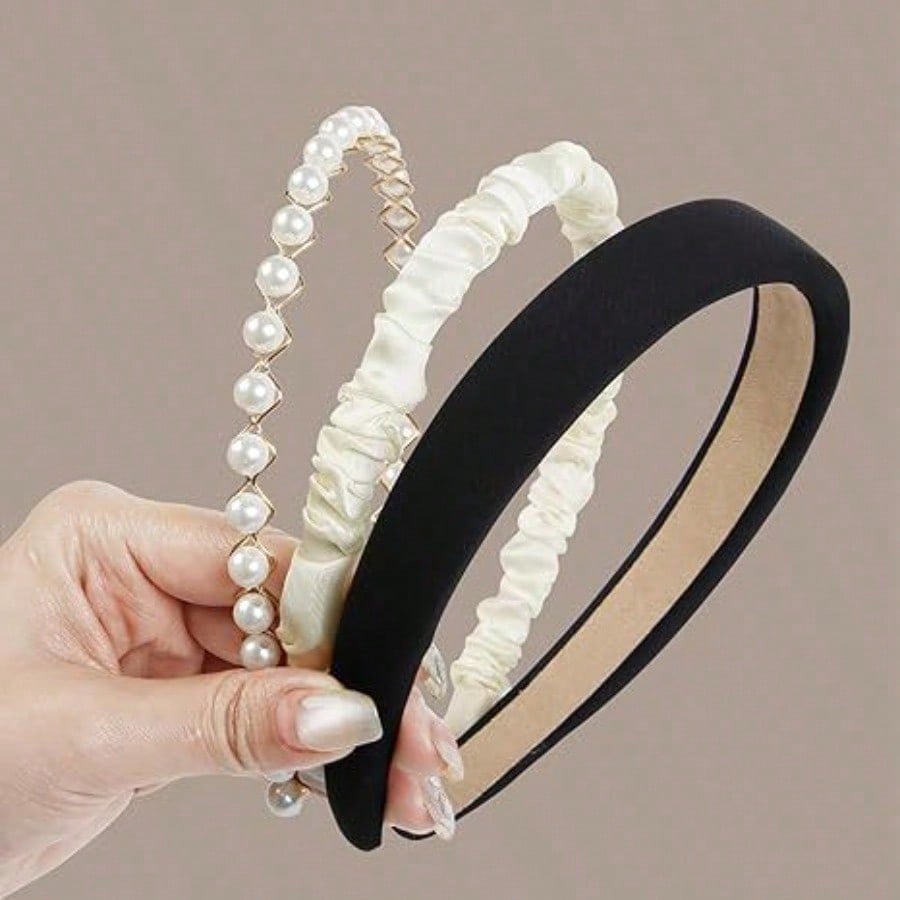 3Pcs White Pearl Ruffled Headb - Hair Care Gift Set recension och pris