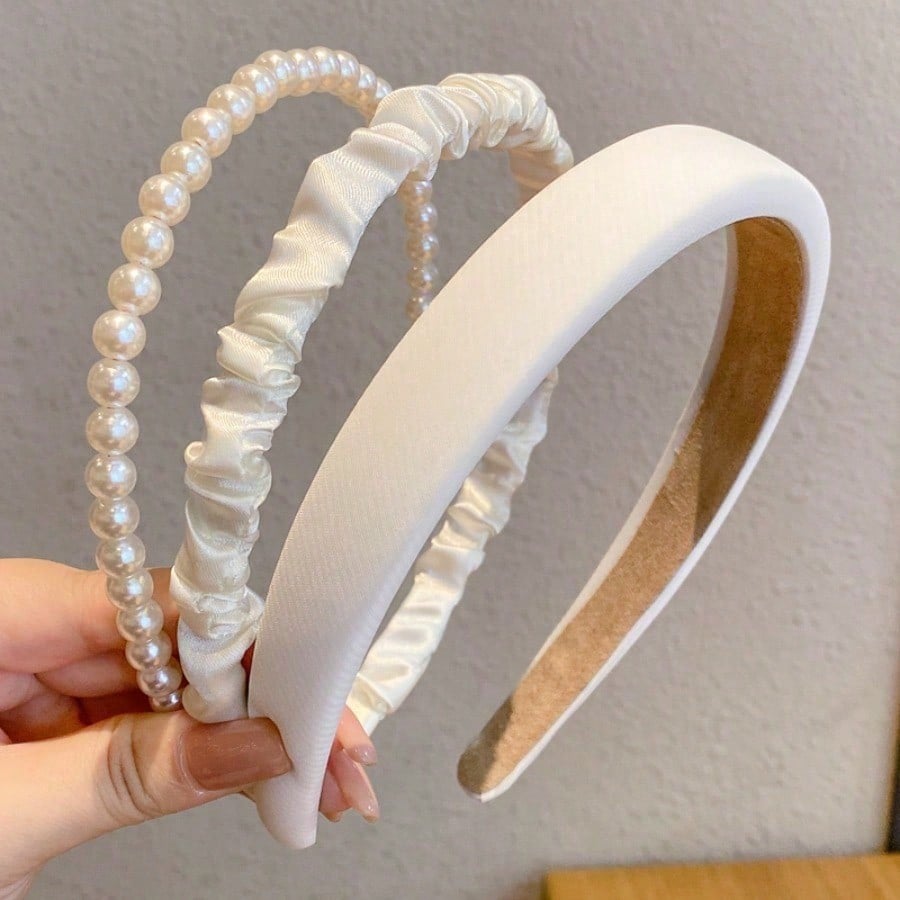 3Pcs White Pearl Ruffled Headb - Hair Care Gift Set recension och pris