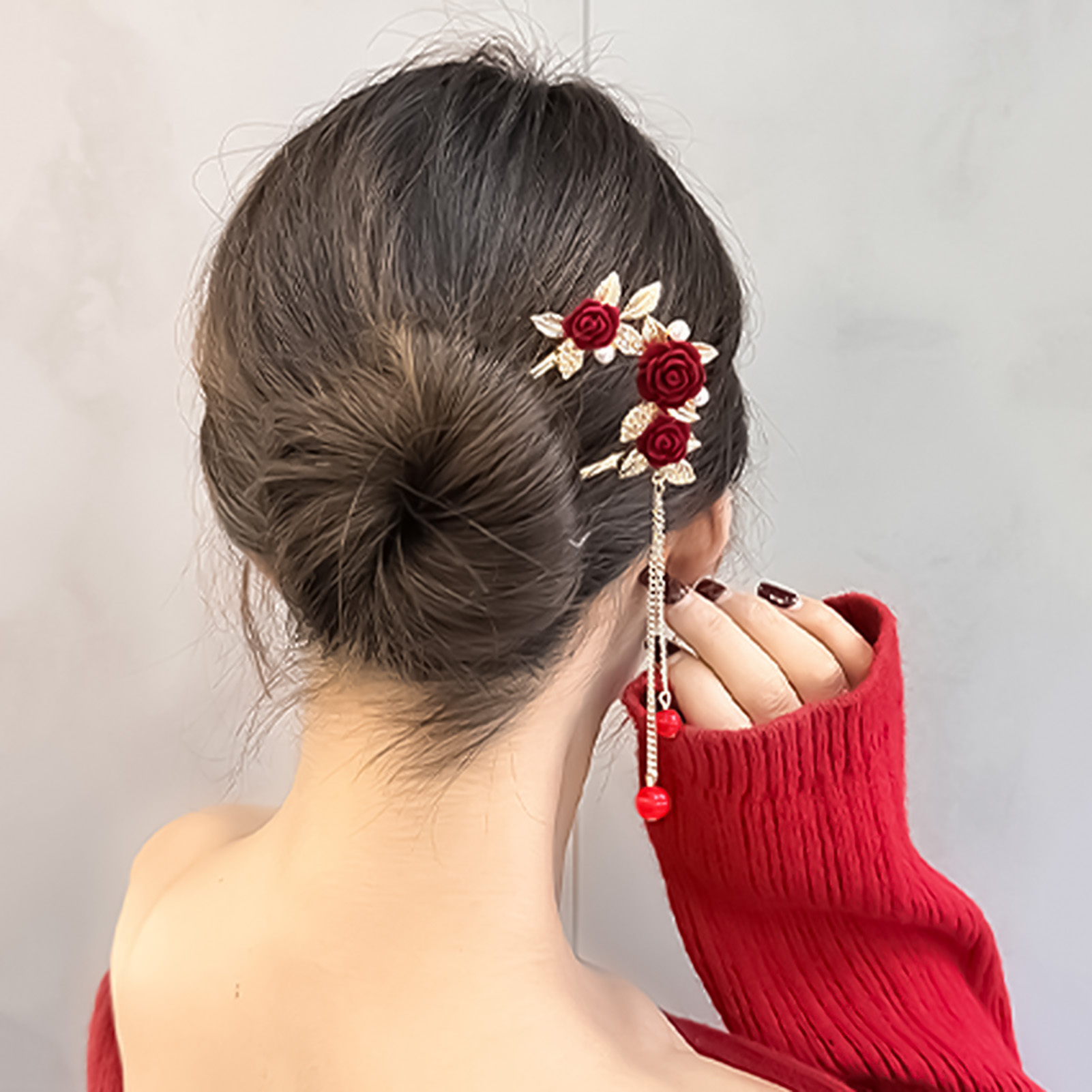 Chinese Style Rose Flower Hair - Hair Care Japanese recension och pris