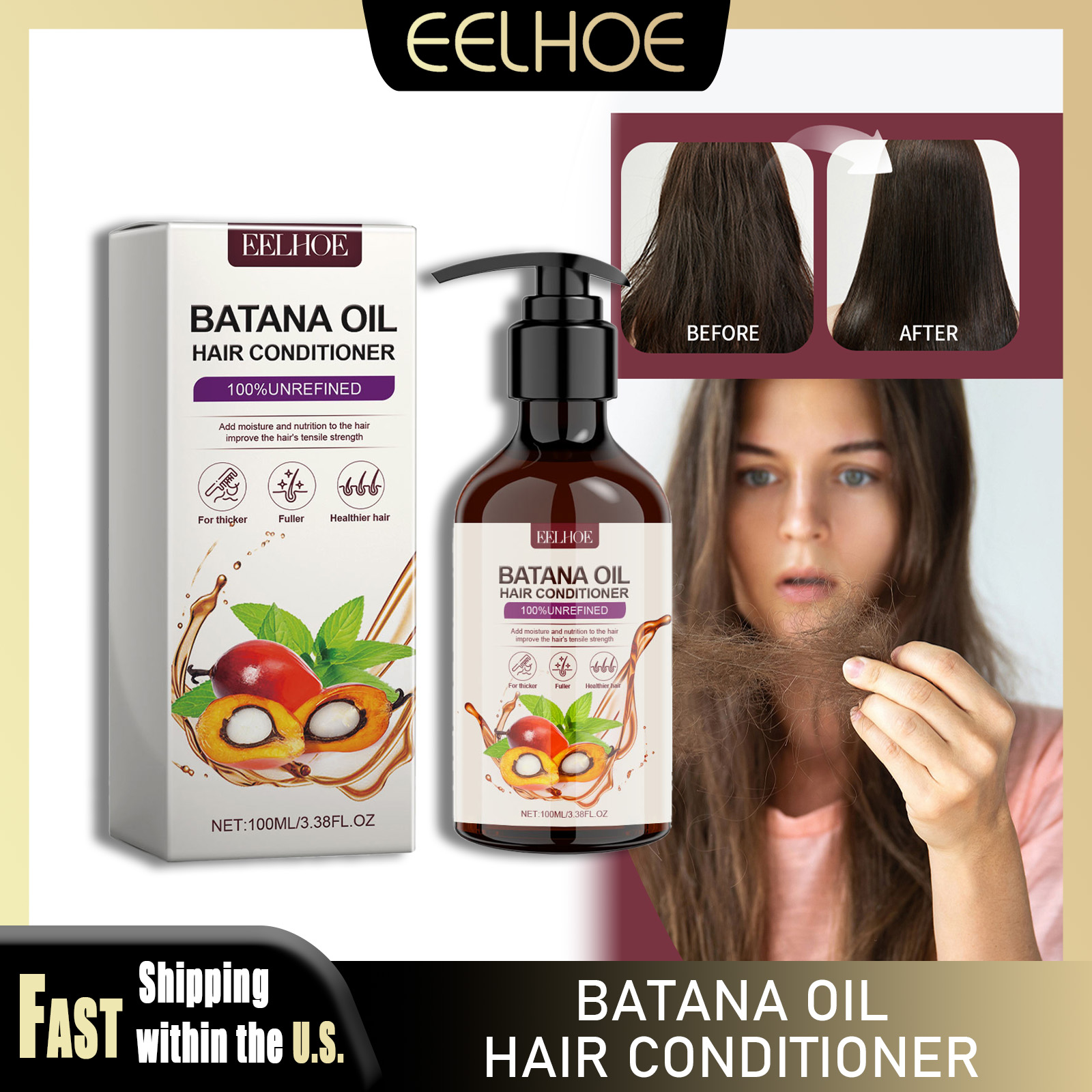EELHOE 100ml Batana Oil Condit - Split End Repair Serum recension och pris