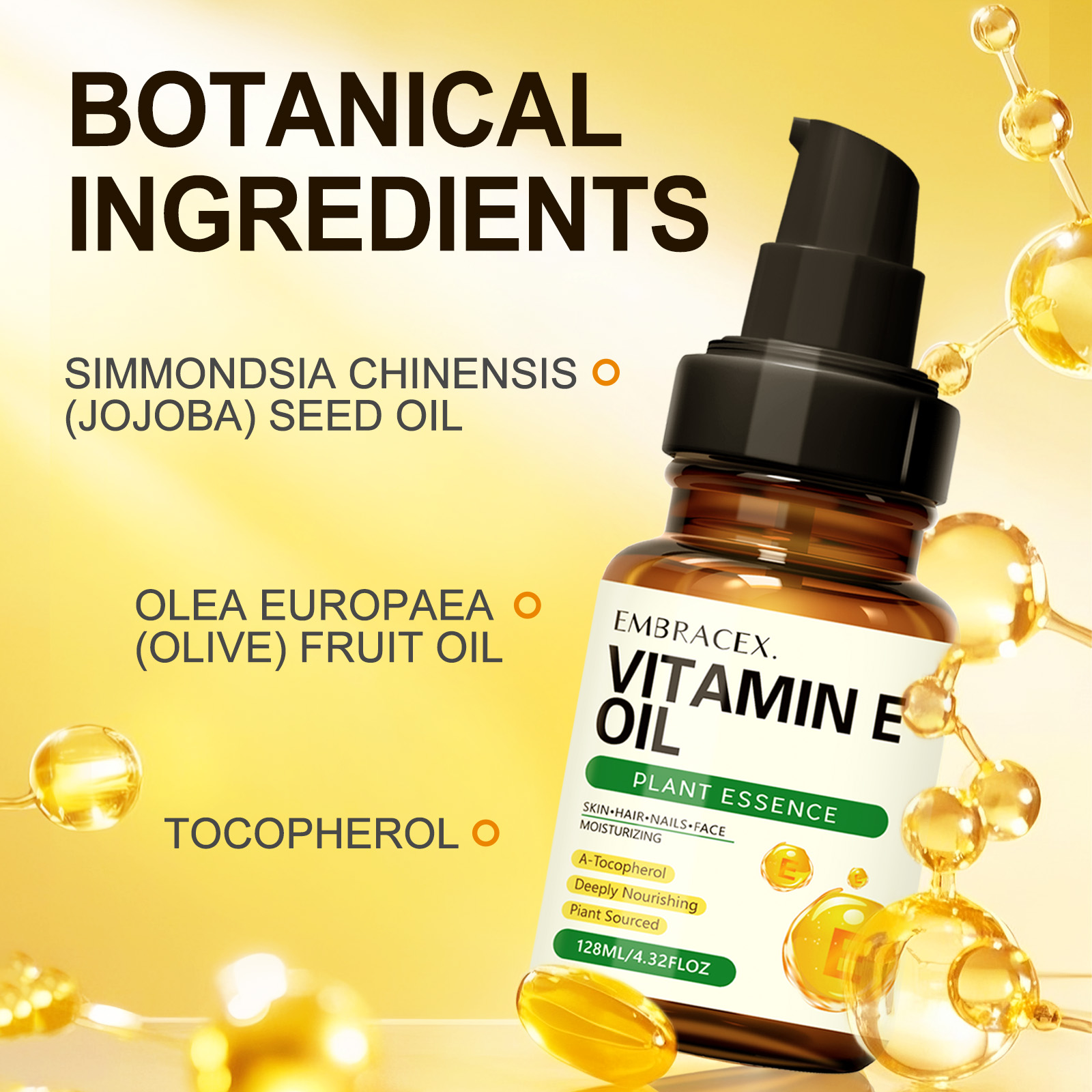 128ml Vitamin E oil Essential  - Hair Care Natural Ingredients recension och pris