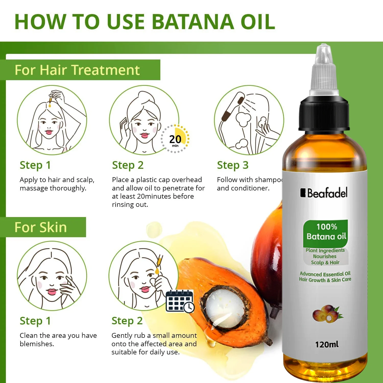 Batana Oil Hair Growth for Men - Hair Care Essential Oil Atomizing recension och pris