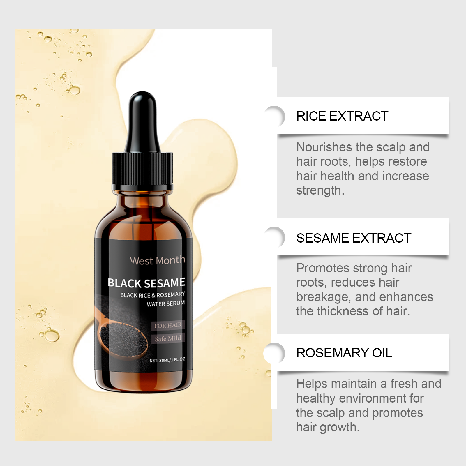 Black Sesame Hair Nourishing S - Split End Repair Serum recension och pris