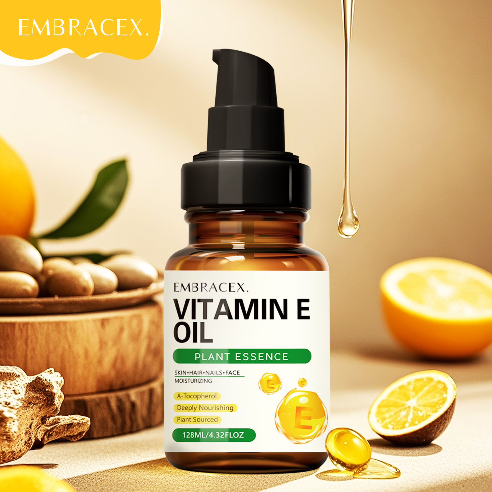 128ml Vitamin E oil Essential  - Hair Care Natural Ingredients recension och pris